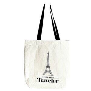 Conde Nast Traveler Eiffel Tower Canvas Tote Bag Paris Travel Carryall Graphic